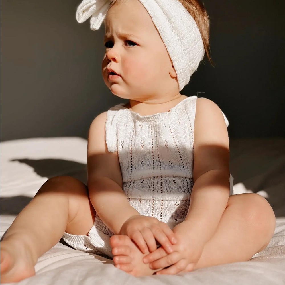POINTELLE ROMPER - WHITE - Picture 2 of 7